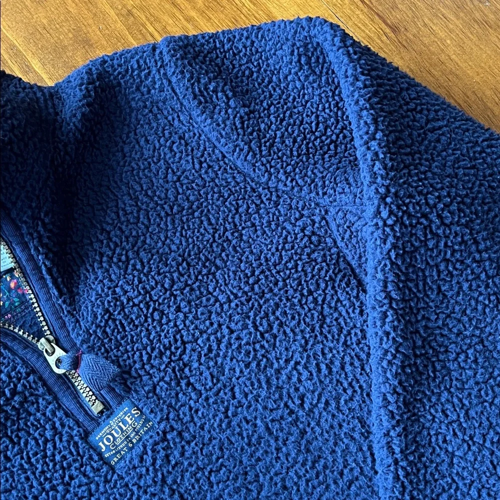 Joules Navy Blue 1/4 Zip Fleece Pullover Sz 8 - Picture 7 of 16